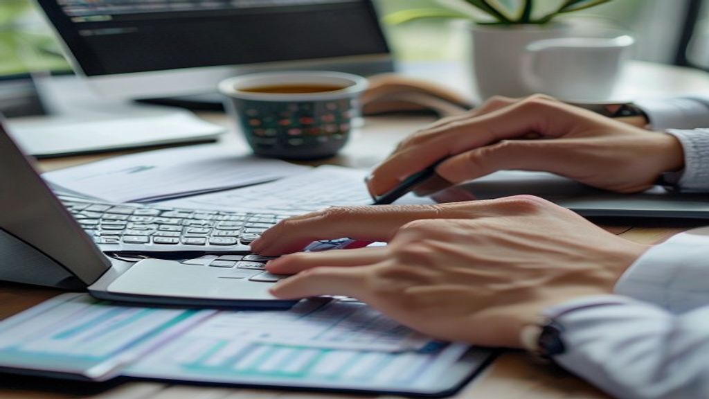 Manfaat Outsourcing Akuntansi untuk Perusahaan: Optimalisasi Efisiensi dan Kepatuhan Seorang akuntan profesional sedang mengolah data keuangan untuk menunjukkan manfaat outsourcing akuntansi untuk perusahaan.
